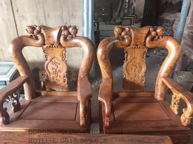 bàn ghế chạm đào