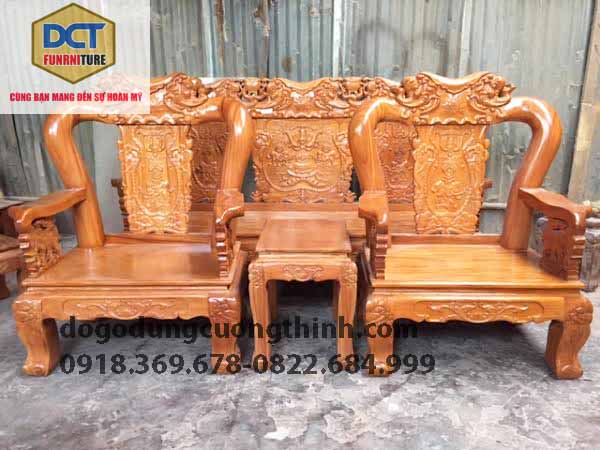 salon gõ đỏ chạm voi