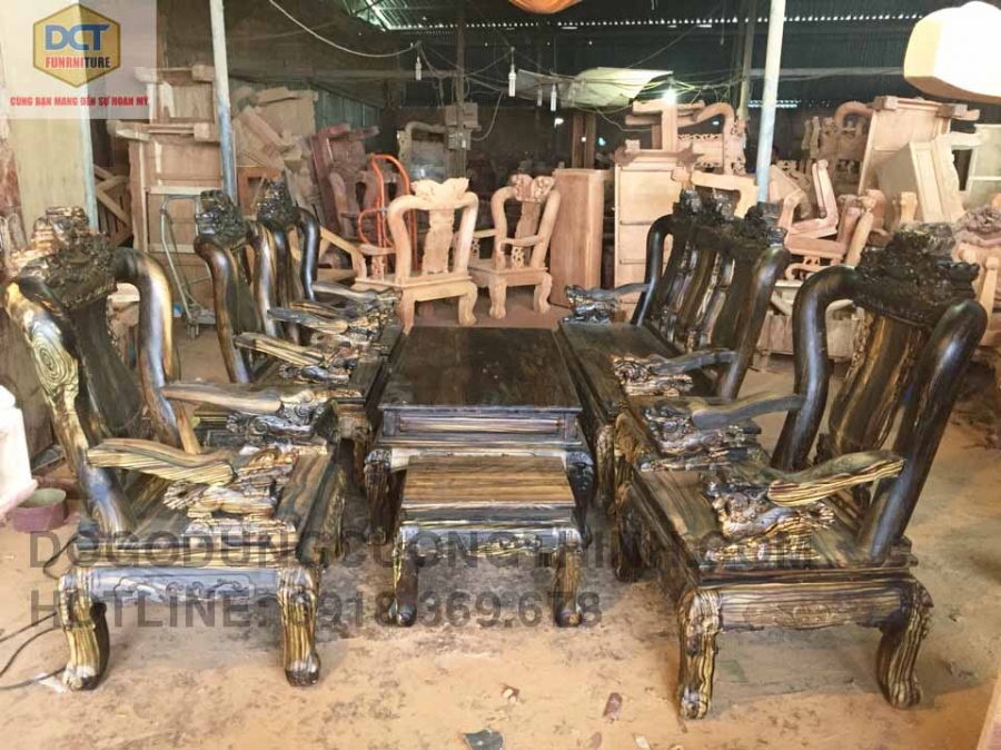 bàn ghế mun sọc
