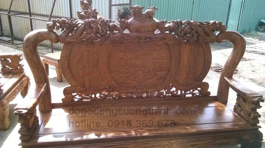 ghế dài gỗ hương