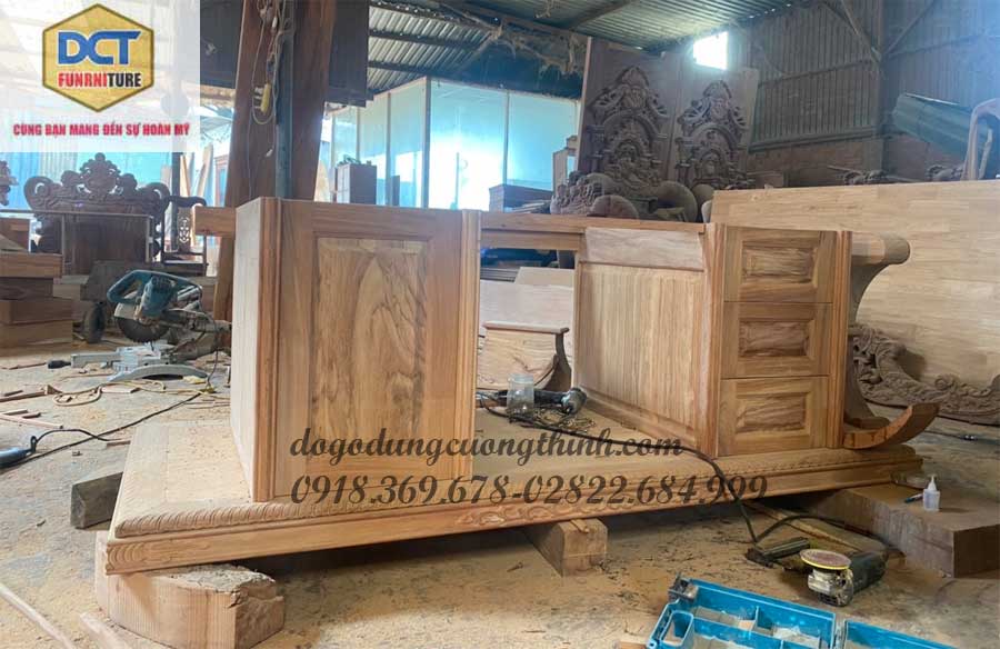 bàn làm việc cao cấp gỗ gõ đỏ