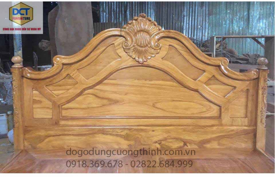 Mẫu giường ngủ tân cổ điển G37GD gỗ gõ đỏ cao cấp