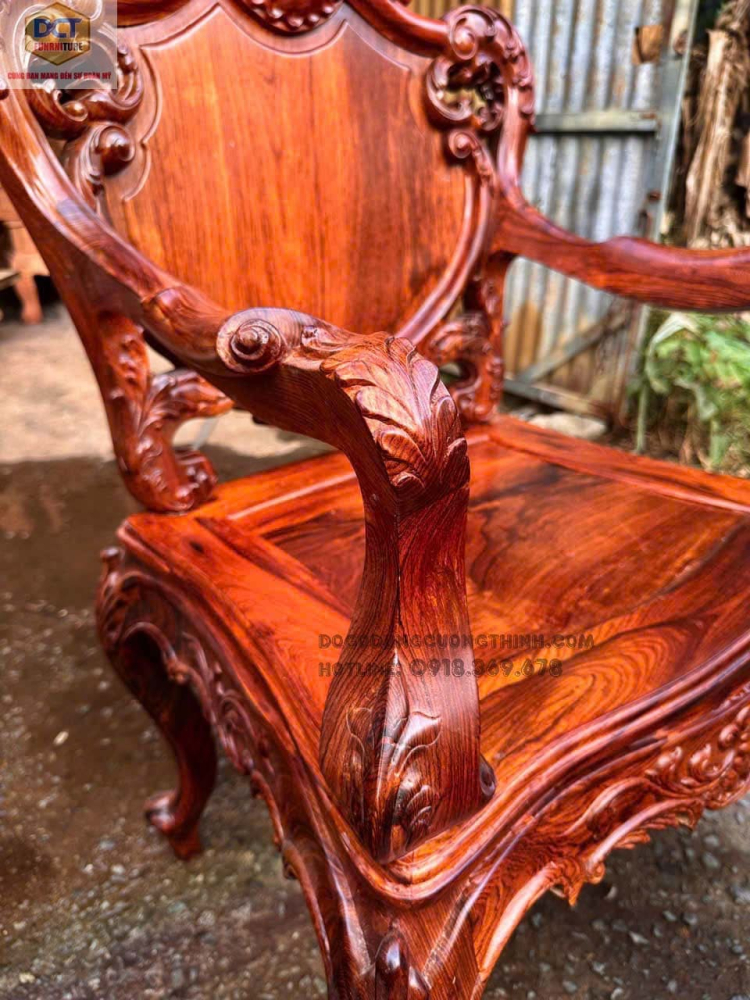 Bộ bàn ghế Louis gỗ cẩm lai PD147CM