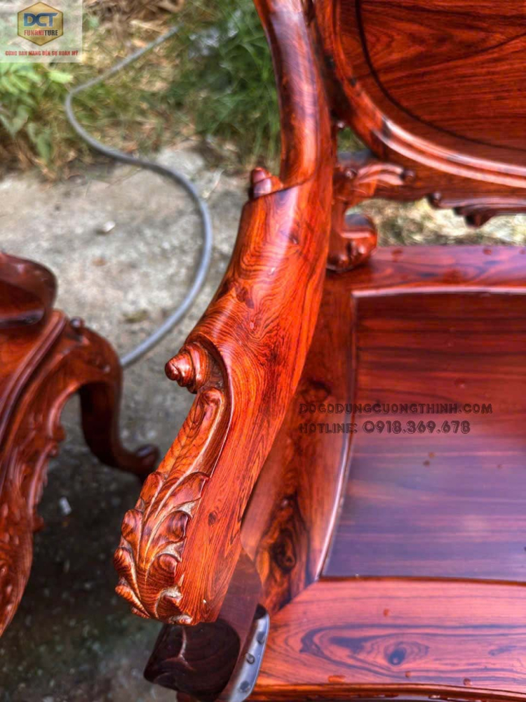 Bộ bàn ghế Louis gỗ cẩm lai PD147CM