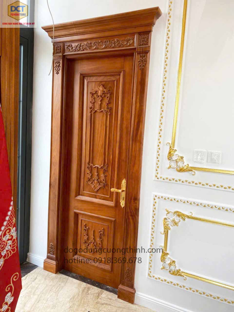 Bộ cửa phòng gỗ gõ đỏ