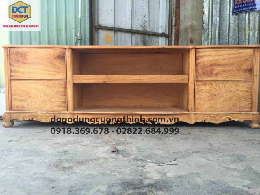 Kệ tivi thiết kế gỗ gõ đỏ
