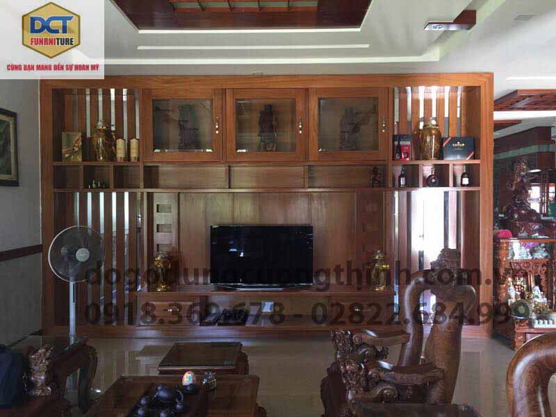 Kệ tivi gỗ gõ đỏ cao cấp TV23GD