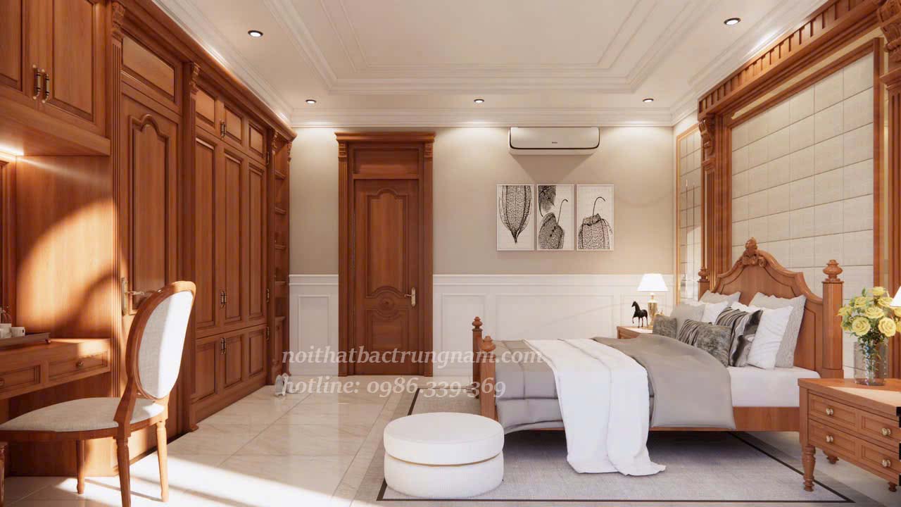 thi công đò gỗ nội thất tân cổ điển