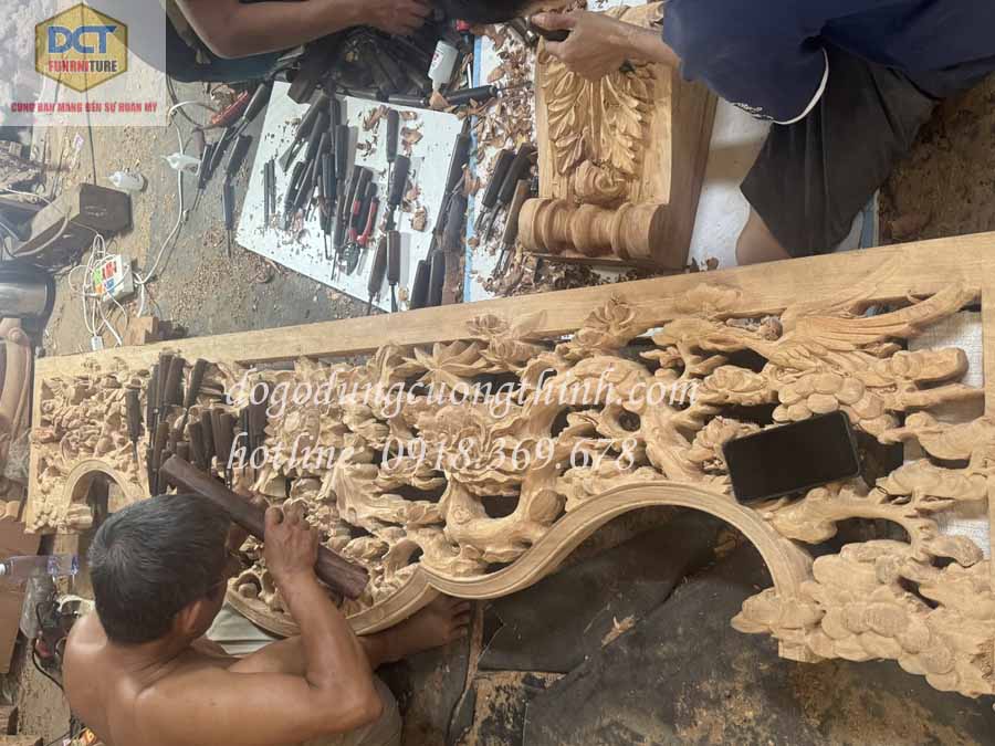 Thi công nội thất phòng thờ nhà thây Dũng Tiền Giang