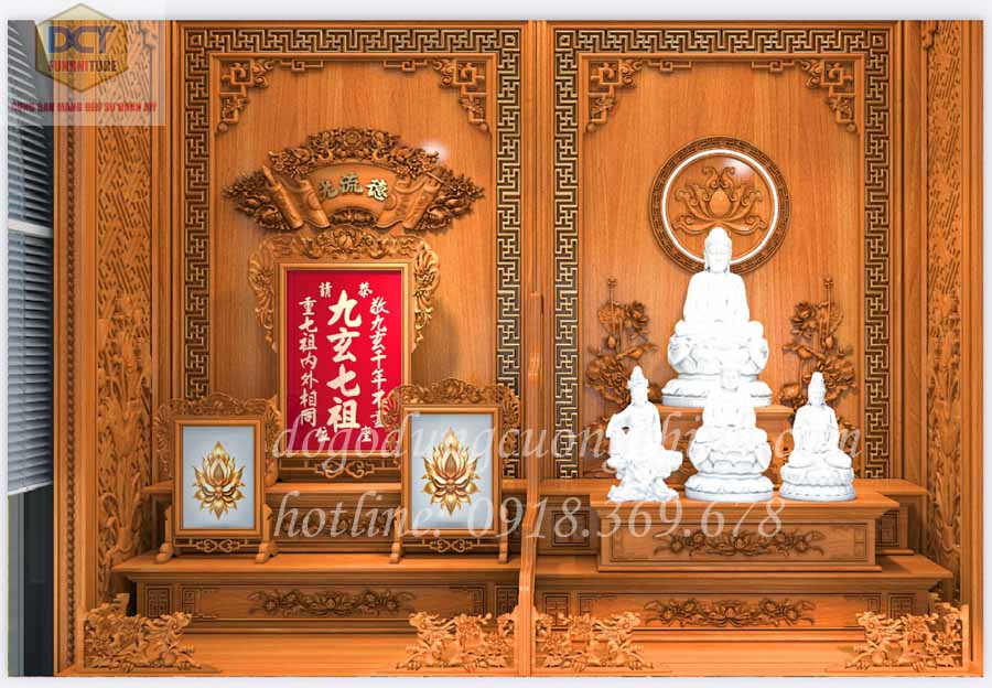 Thi công nội thất phòng thờ nhà thây Dũng Tiền Giang