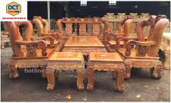 Bộ Salon 18 Gõ đỏ chạm Đào khảm trai PD70GD