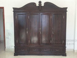 Tủ áo gỗ mun 4 cánh