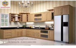 TỦ BẾP CHỮ L GỖ TỰ NHIÊN