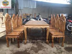 Bộ bàn ăn gỗ Hương 8 ghế BA31HG