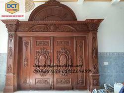 CÁNH CỬA ĐI HAI CÁNH GỖ GÕ ĐỎ CỔ ĐIỂN CAO CẤP