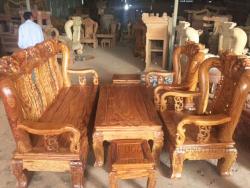 Bàn ghế gỗ hương chạm đào