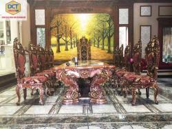 Bộ bàn ghế ăn cổ điển bọc nệm đẳng cấp