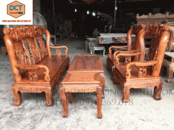 Bộ salon cột 10 gỗ Hương tựa lục bình PD52