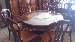 Bộ bàn ăn gỗ căm xe mặt gõ đỏ BA02