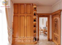 Tủ áo gỗ gõ đỏ tân cổ điển TA42GD