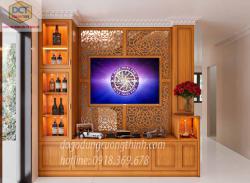 Kệ tivi gỗ gõ đỏ TV36GD