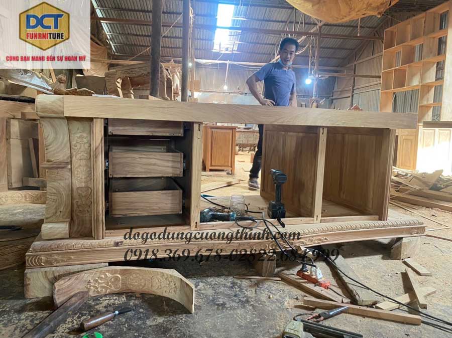 bàn làm việc cao cấp gỗ gõ đỏ
