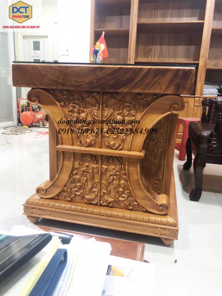 bàn làm việc cao cấp gỗ gõ đỏ