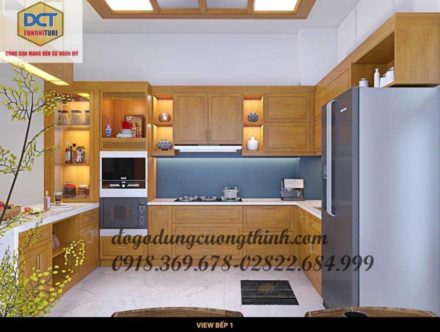 TỦ BẾP THIẾT KẾ HIỆN ĐẠI CAO CẤP TB41