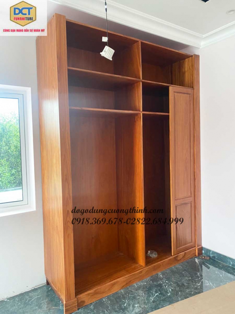 MẪU TỦ ÁO GỖ GÕ ĐỎ SÁT TRẦN TA39GD