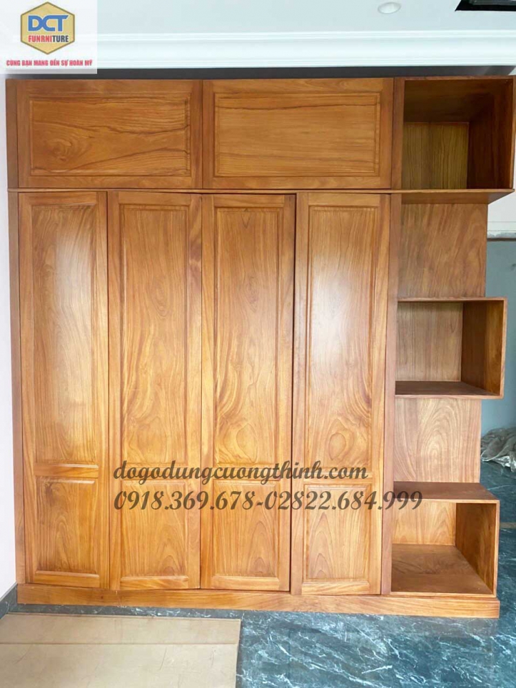 TỦ ÁO GỖ GÕ ĐỎ HIỆN ĐẠI TA39GD