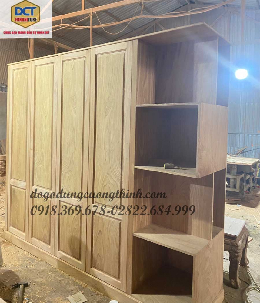 TỦ ÁO GỖ GÕ ĐỎ HIỆN ĐẠI TA39GD