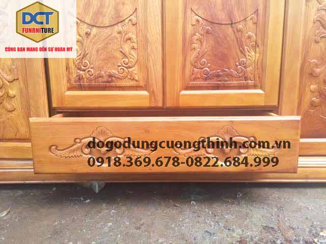 Tủ áo gỗ gõ đỏ 4 cánh TA21