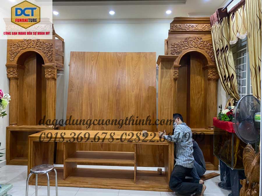 mẩu tủ tivi cổ điển cao cấp gỗ gõ đỏ sang trọng