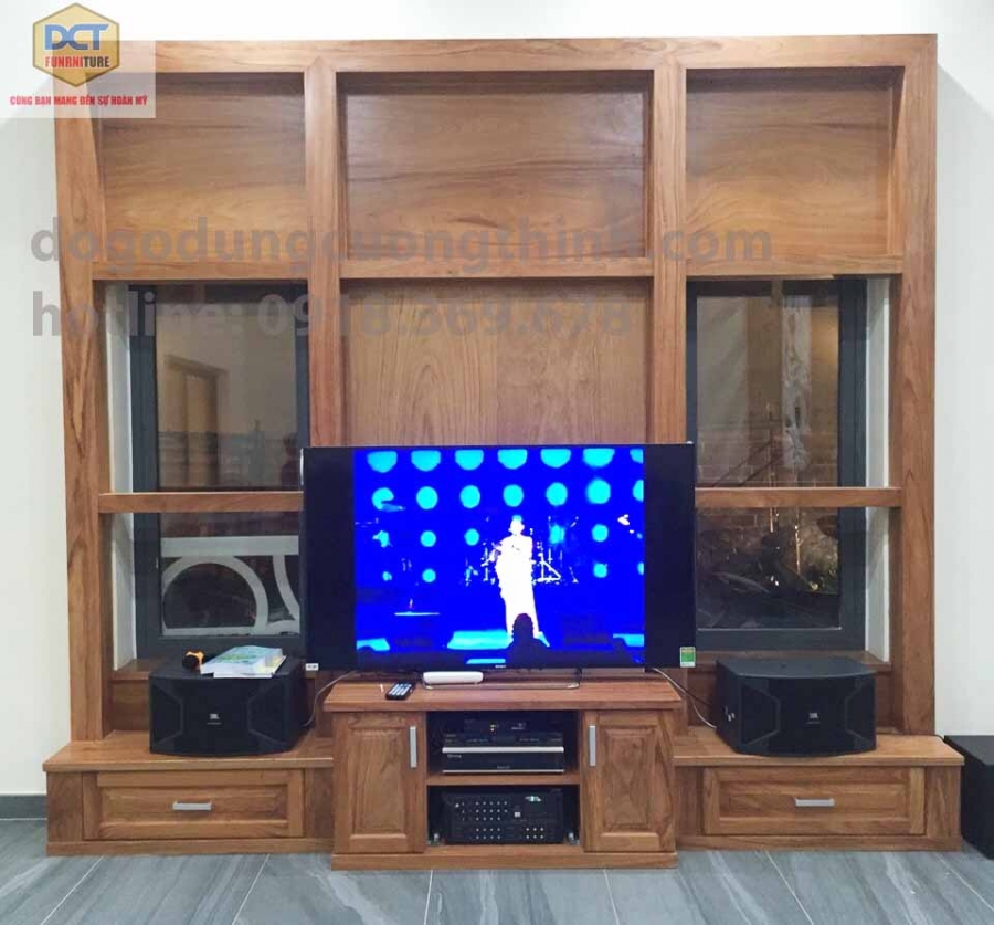 Kệ tivi thiết kế gỗ gõ đo TV21